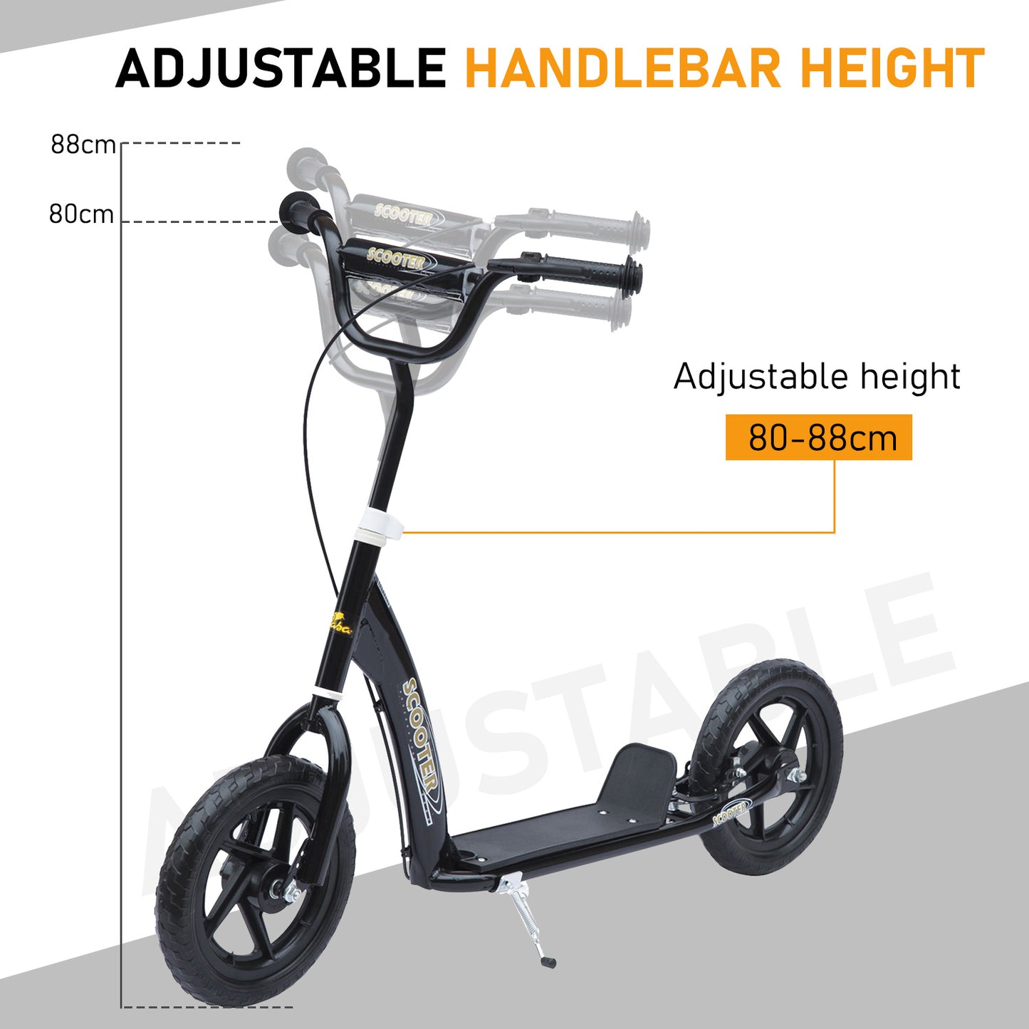HOMCOM 12" Tyres Scooter-Black
