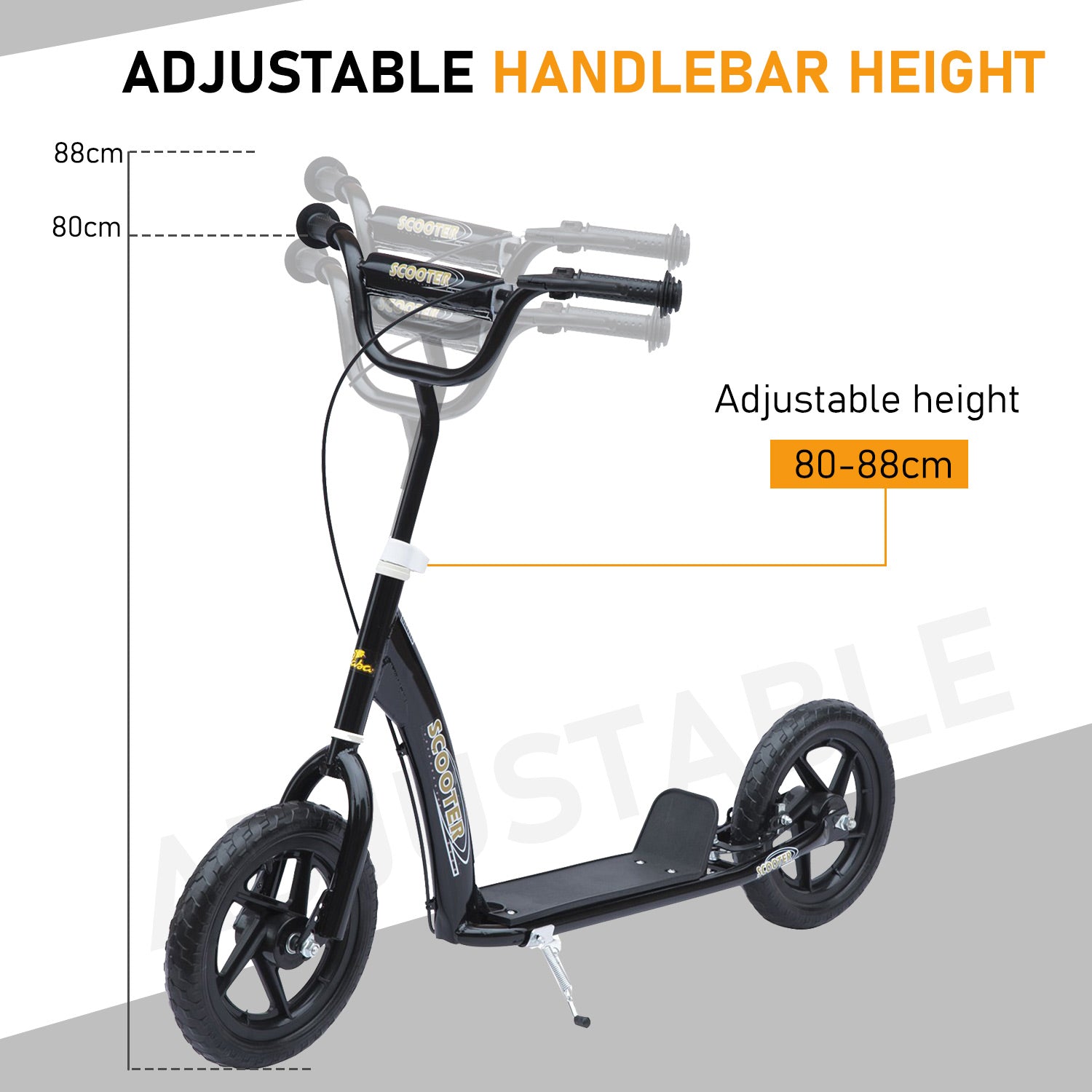 HOMCOM 12" Tyres Scooter-Black
