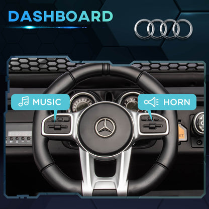 HOMCOM 12V Licensed Mercedes-Benz Kids Electric Ride On Car, Battery Powered Off-road Toy with Remote Control, Horns, Lights