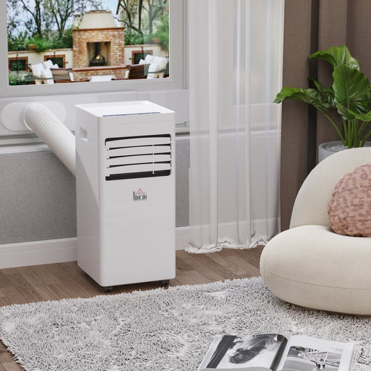 HOMCOM Mobile Air Conditioner White W/ Remote Control Cooling Dehumidifying Ventilating - 765W