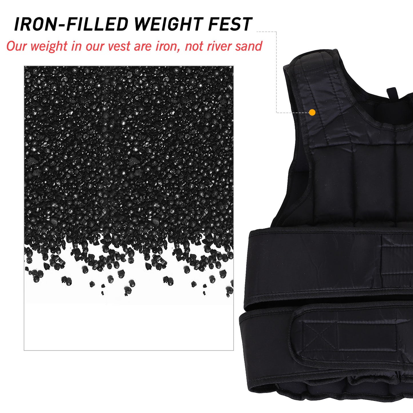 HOMCOM 10kg Metal Sand Weight Adjustable Unisex Trainer Vest Black/Red
