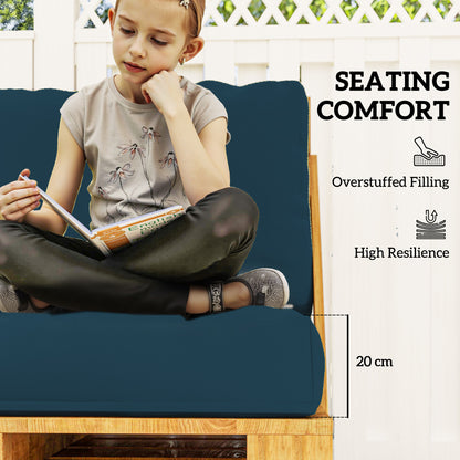 Outsunny Two Piece Seat Pallet and Back Cushions - Navy Blue