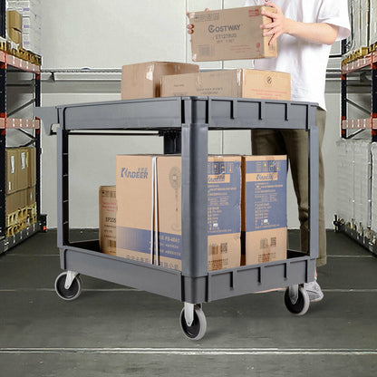 Large 2 Tier Heavy Duty Plastic Service Trolley