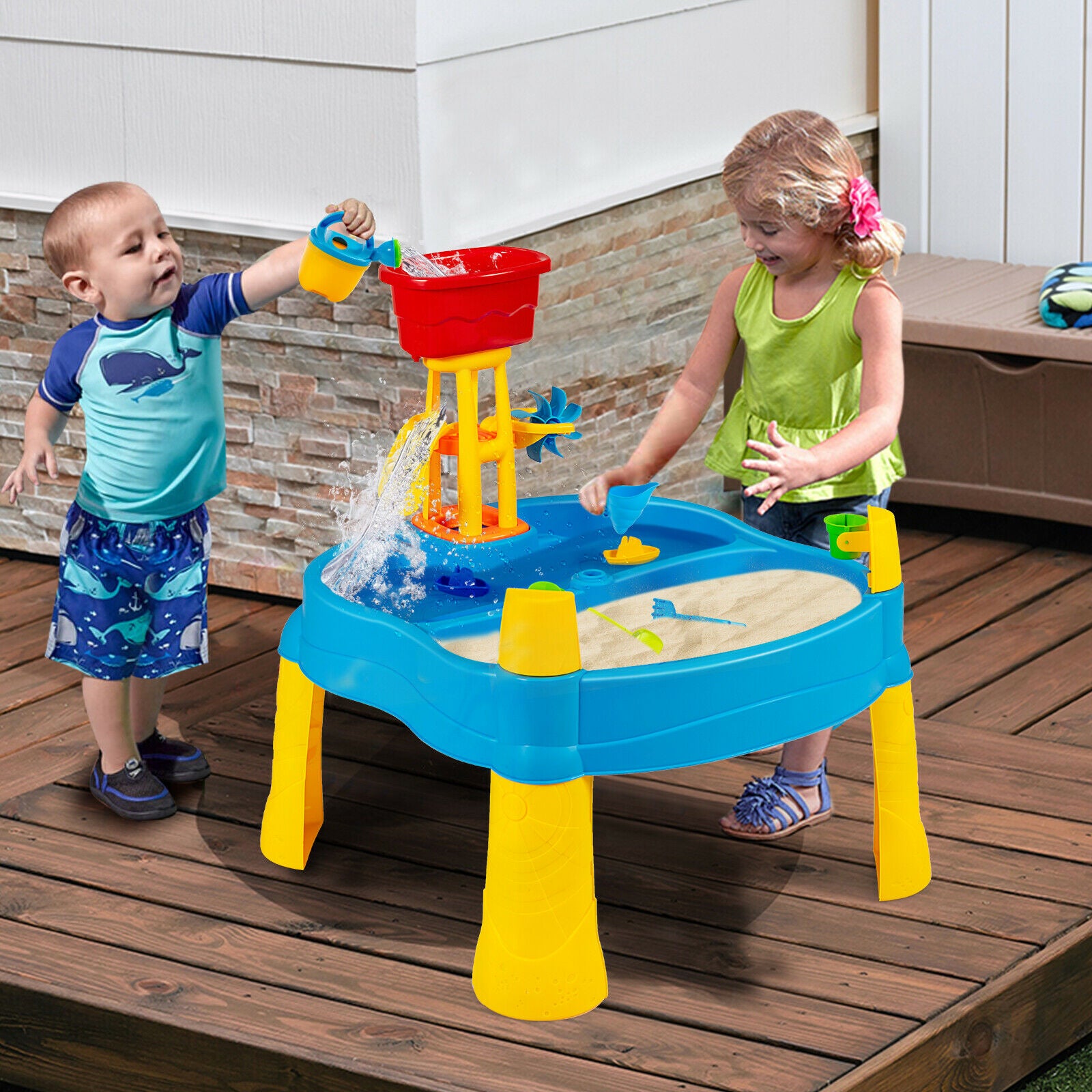 18Pcs Children Beach Activity Table Set with Umbrella Hole