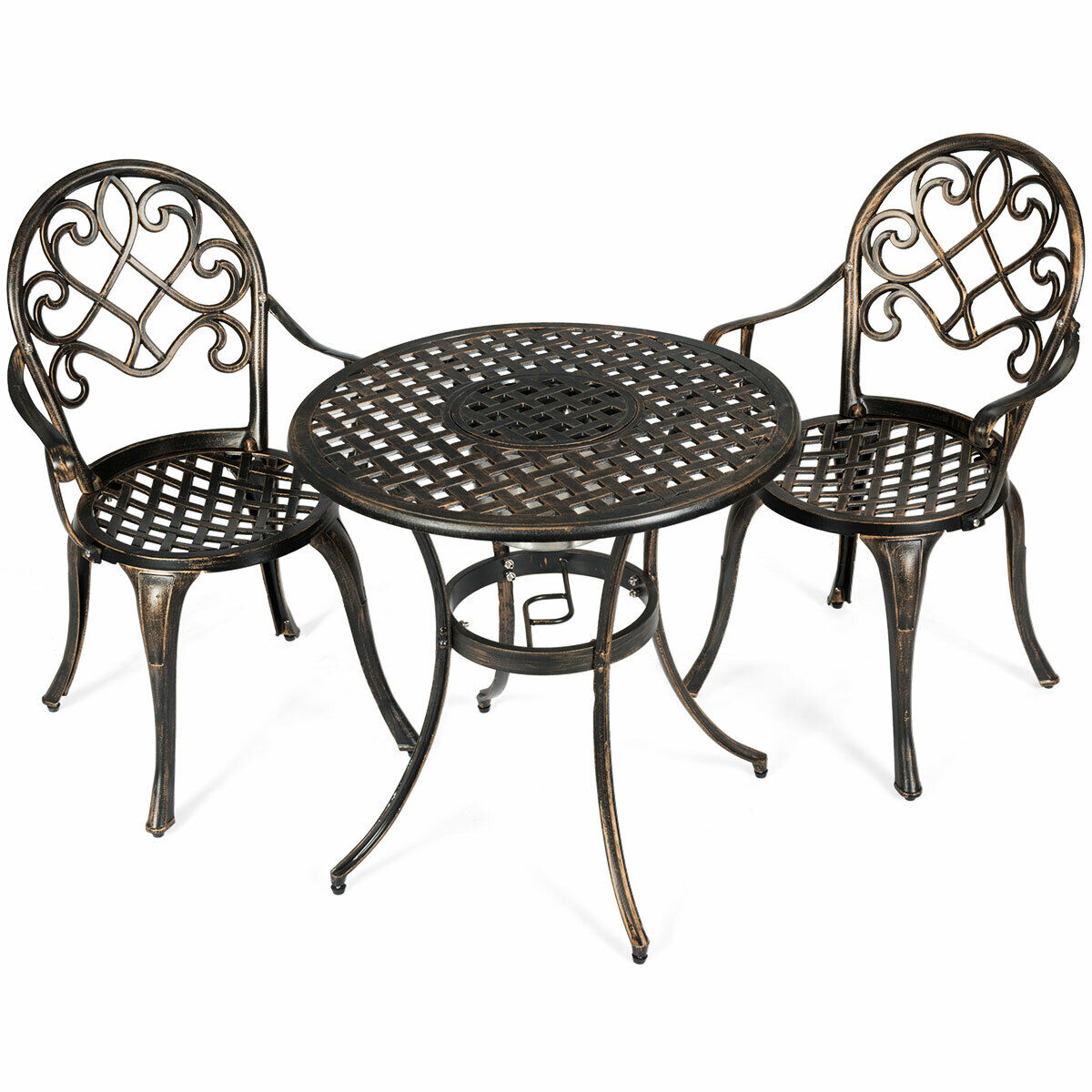 3pcs Aluminium Bistro Table Set with Removable Ice Bucket