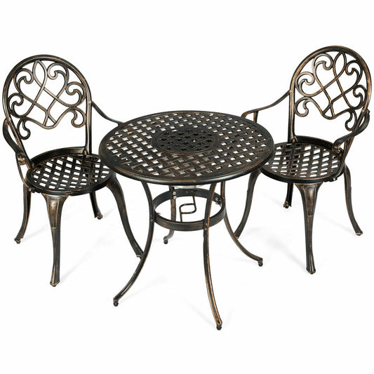 3pcs Aluminium Bistro Table Set with Removable Ice Bucket