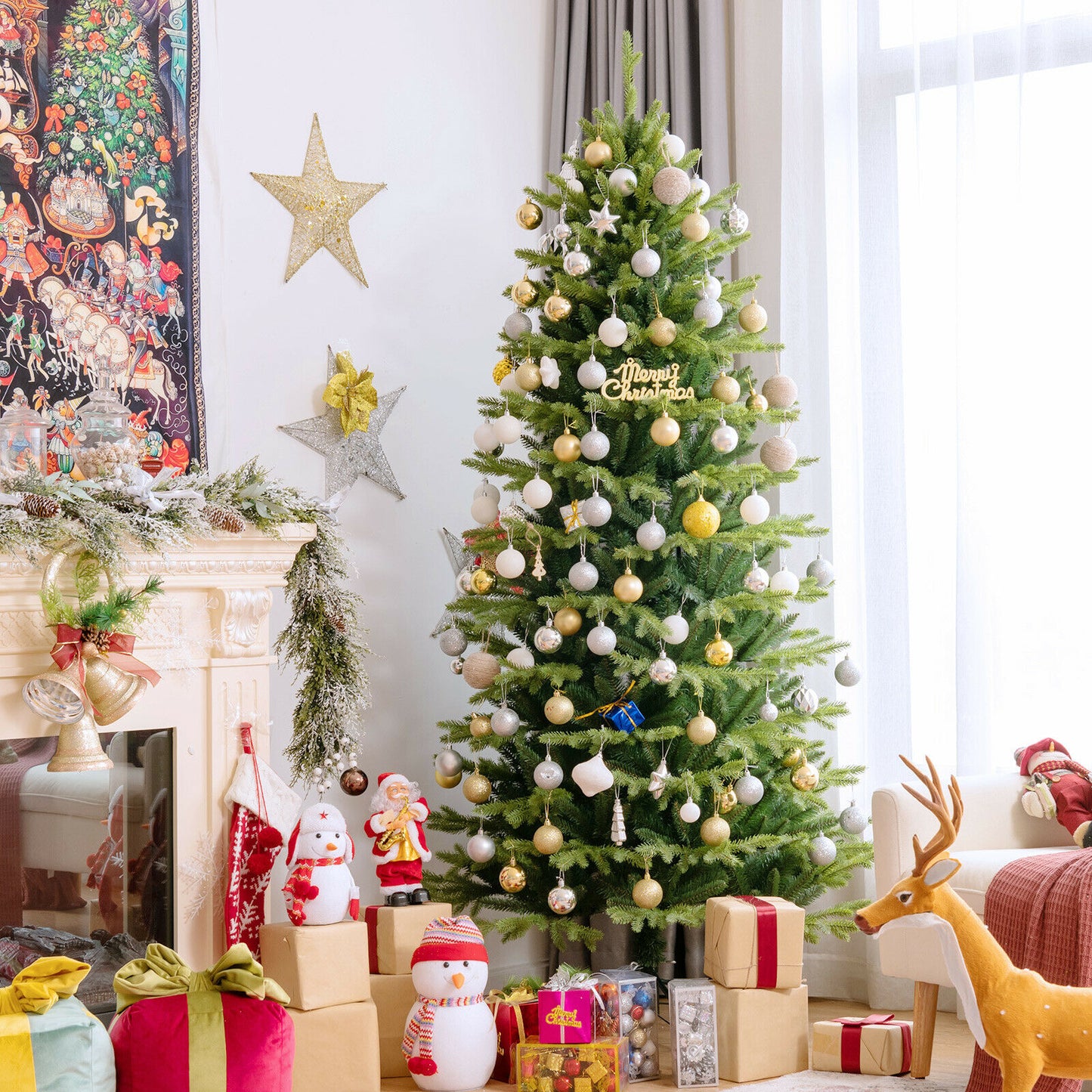 6ft Christmas Tree Suitable for Indoor and Outdoor Use