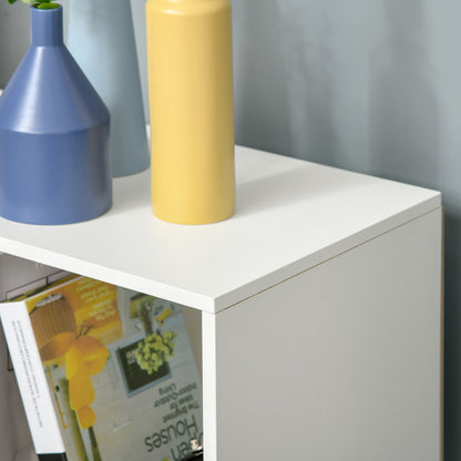 HOMCOM 3-tier 9 Cubes Storage Unit Particle Board Cabinet Bookcase Organiser Home Office Shelves White