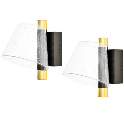 HOMCOM Led Wall Lamp 2 Pack, 5W Modern Indoor Starry Wall Light, Colour Temperature Adjustable 3000K/4000K/6500K, for Bedroom, Living Room, Hallway, Stairs, Black