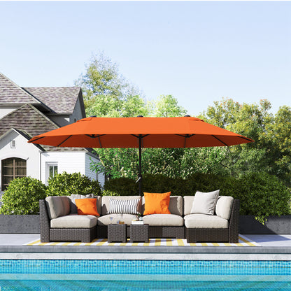 Outsunny 4.6m Double Garden Parasol - Orange