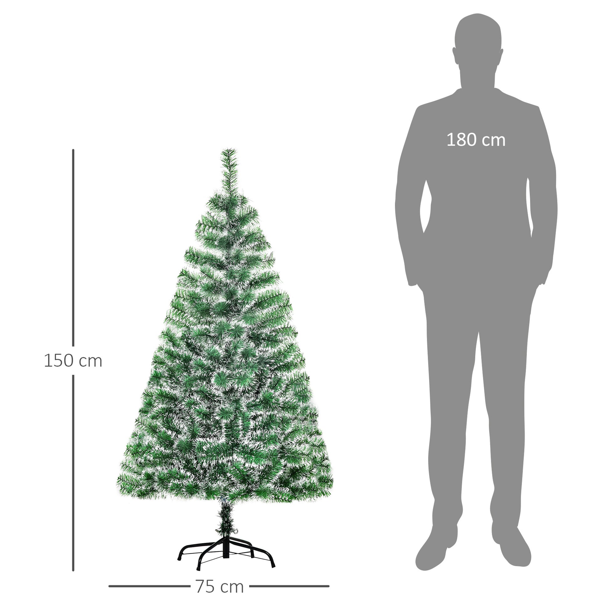 HOMCOM Artificial Christmas Tree, 1.5M-Green 