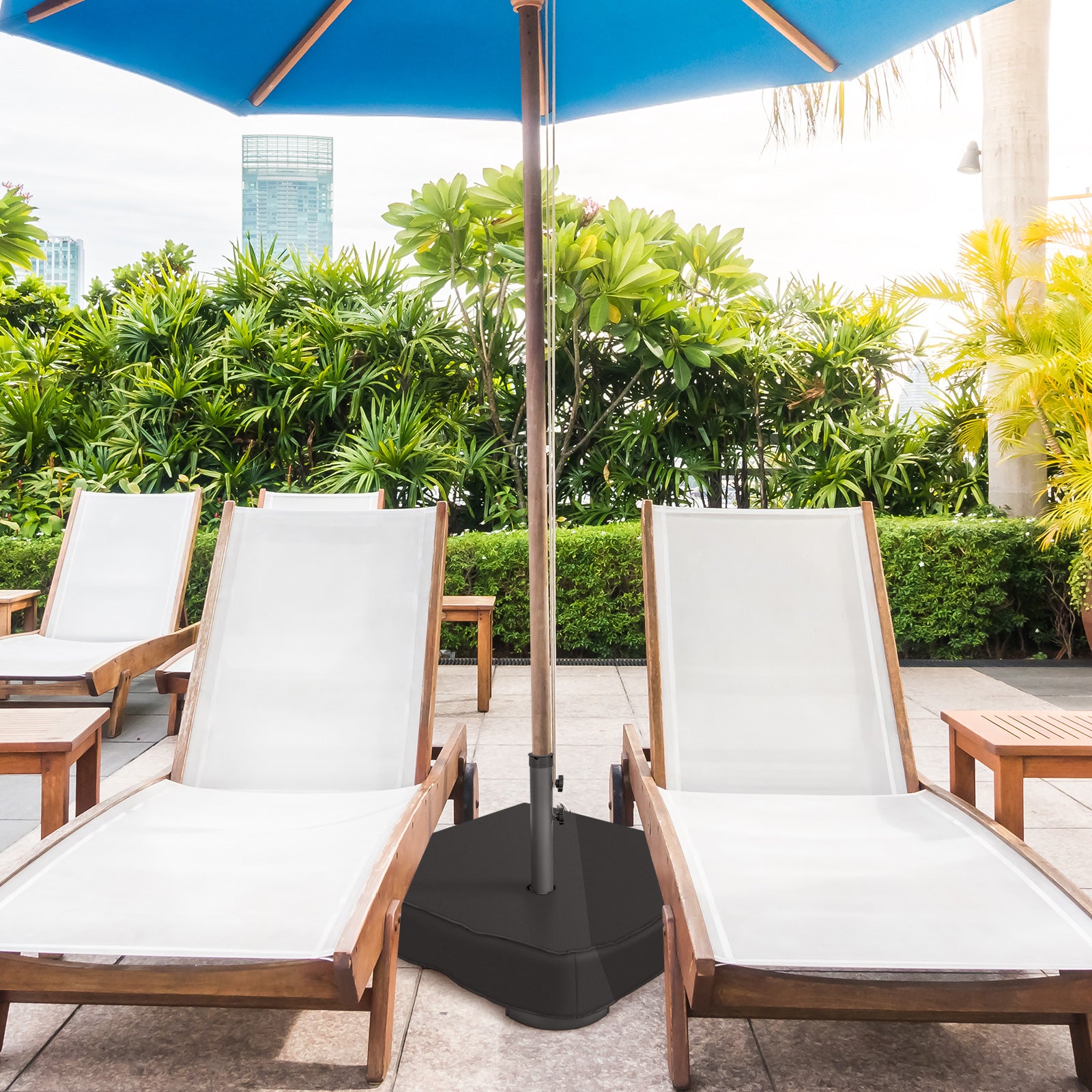 90 KG Patio Umbrella Base Large Outdoor Umbrella Stand with Sandbags