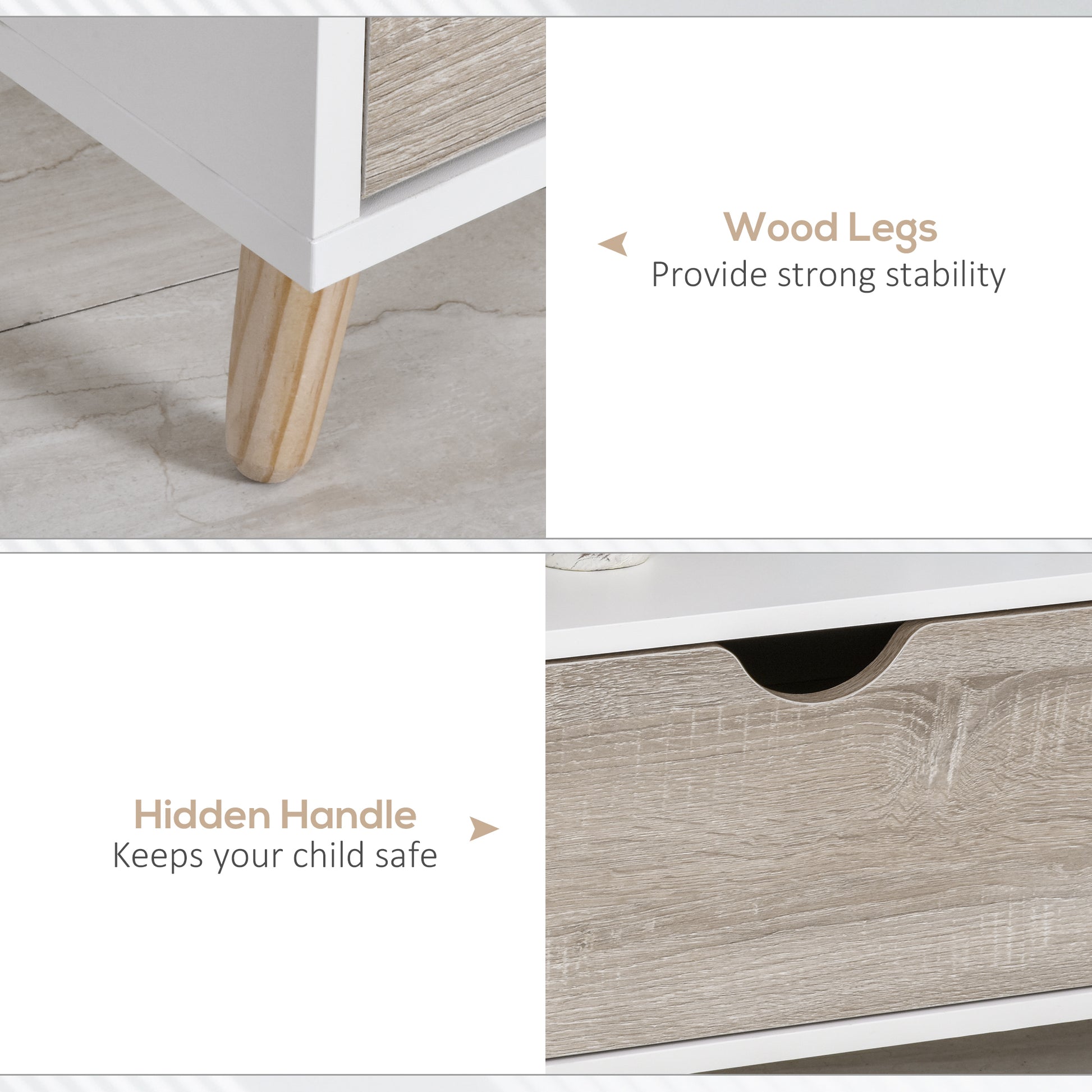 HOMCOM Particle Board TV Media Unit White/Oak