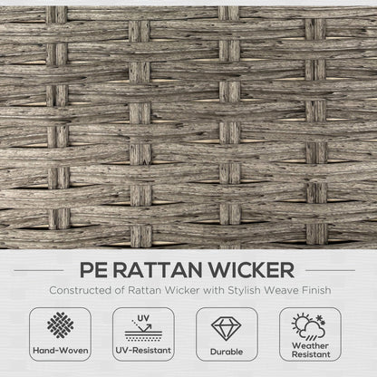 Outsunny 6 Pieces Outdoor PE Rattan Garden Furniture, Patio Wicker Sectional Conversation Corner Sofa w/ Soft Padded Cushion & Liftable Coffee Table, Light Grey