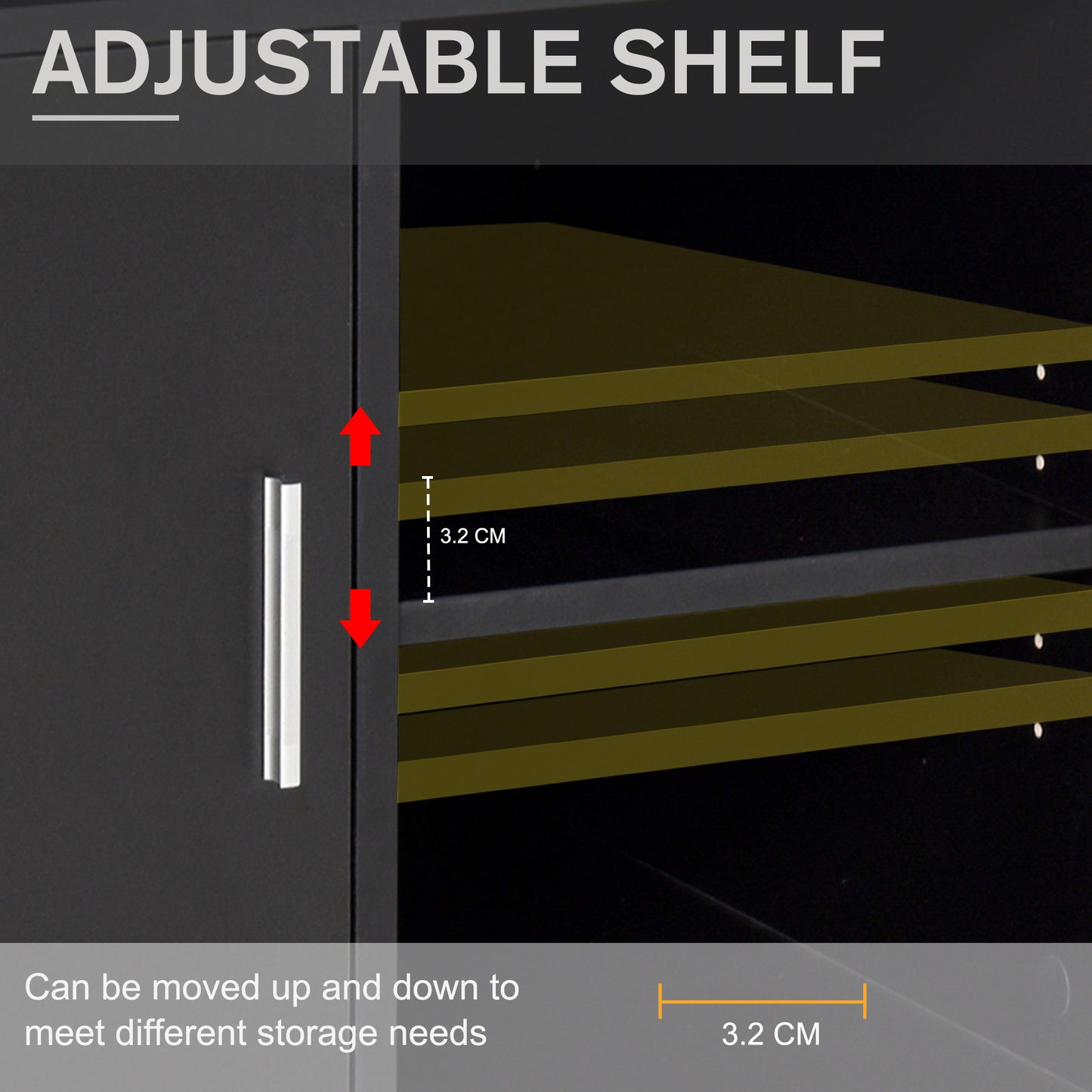 HOMCOM Multi-Storage Printer Stand Unit Office Desk Side Mobile Storage w/ Wheels Modern Style 60L x 50W x 65.5H cm - Black