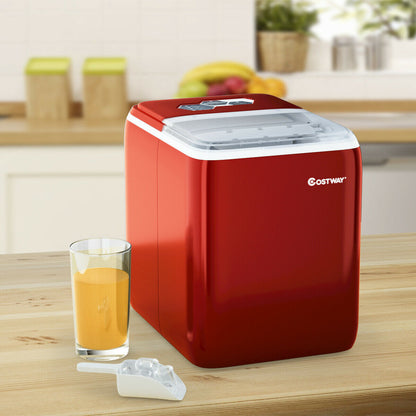 Portable Electric Ice Cube Maker 2.6L-Red