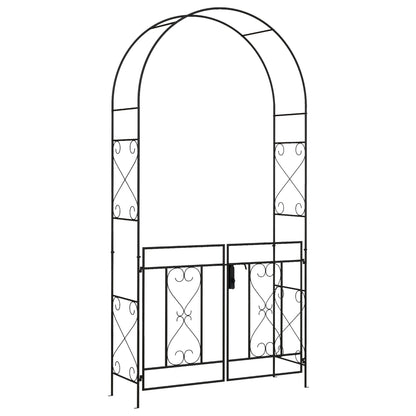Outsunny Decorative Garden Arch, with Gate - Black