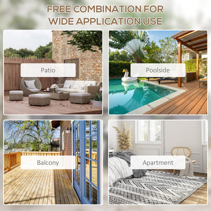 Outsunny Set of Two Folding Garden Chairs - Dark Grey