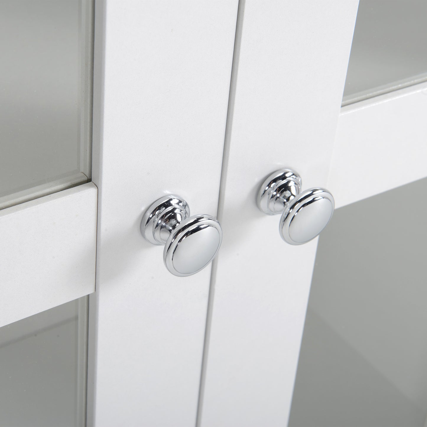 HOMCOM Media Cabinet - Holds up to 100 CDs, 4-Tier CD Storage Unit, Modern Bookcase with Magnetic Doors and Wide Base for Home, White