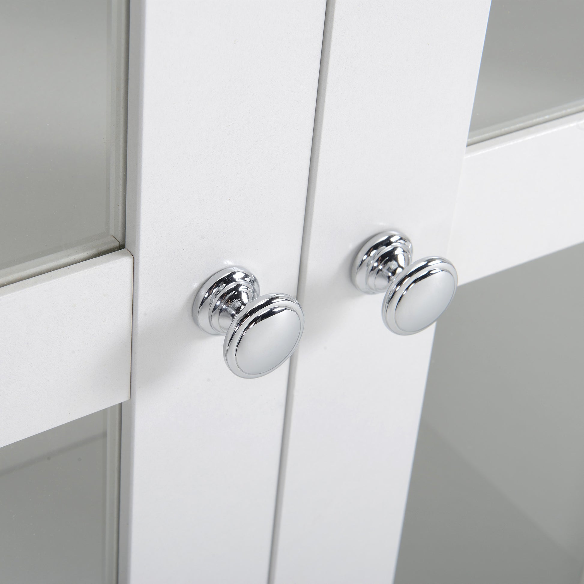 HOMCOM Media Cabinet - Holds up to 100 CDs, 4-Tier CD Storage Unit, Modern Bookcase with Magnetic Doors and Wide Base for Home, White