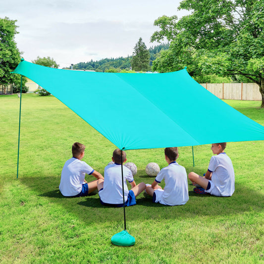 Portable Sunshade Canopy Waterproof Tent UPF 50 + UV 4 Sandbags-Green