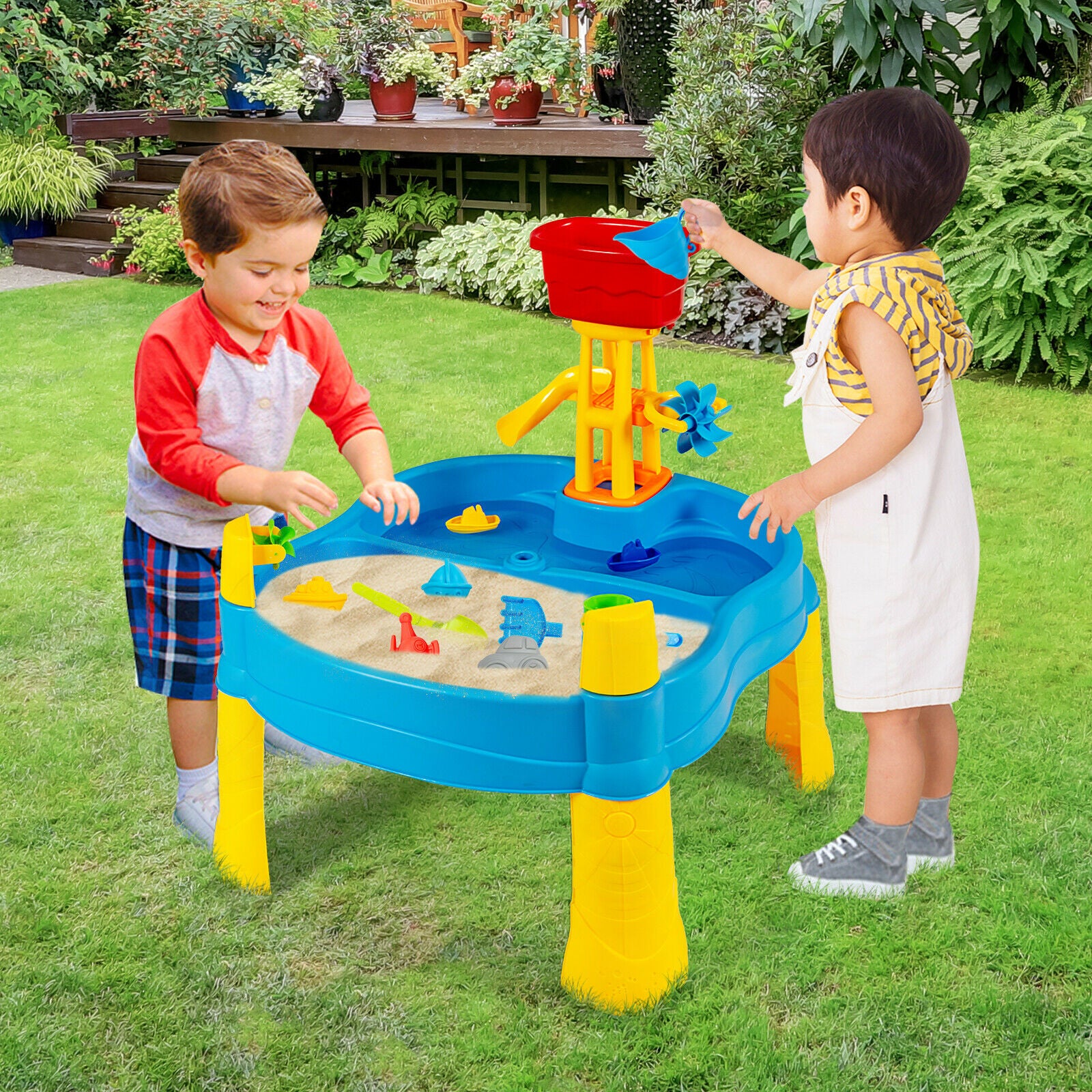 18Pcs Children Beach Activity Table Set with Umbrella Hole