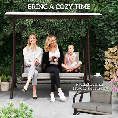 Outsunny Convertible Three-Seater Swing Bed - Grey