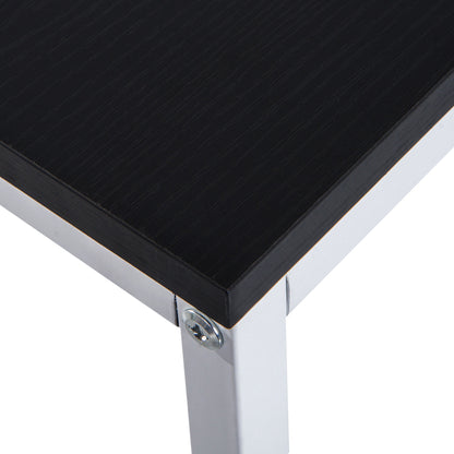 HOMCOM Computer Desk PC Table Study Workstation Home Office with 4-tier Bookshelf Storage Metal Frame Wooden Top (Black & White)