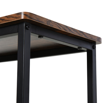 HOMCOM 3-Tier Corner Shelf Unit Adjustable Feet Back Panels Smooth Surface Home Office Stylish-Black Brown