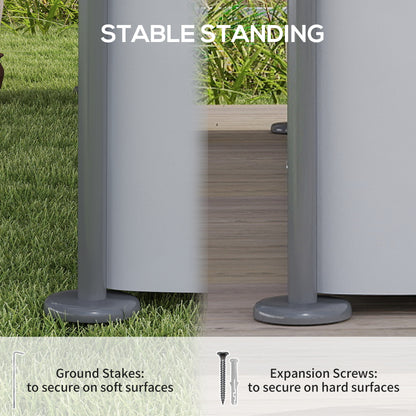 Outsunny 3 x 4m Metal Frame, Two-Tier Roof Gazebo - Dark Grey