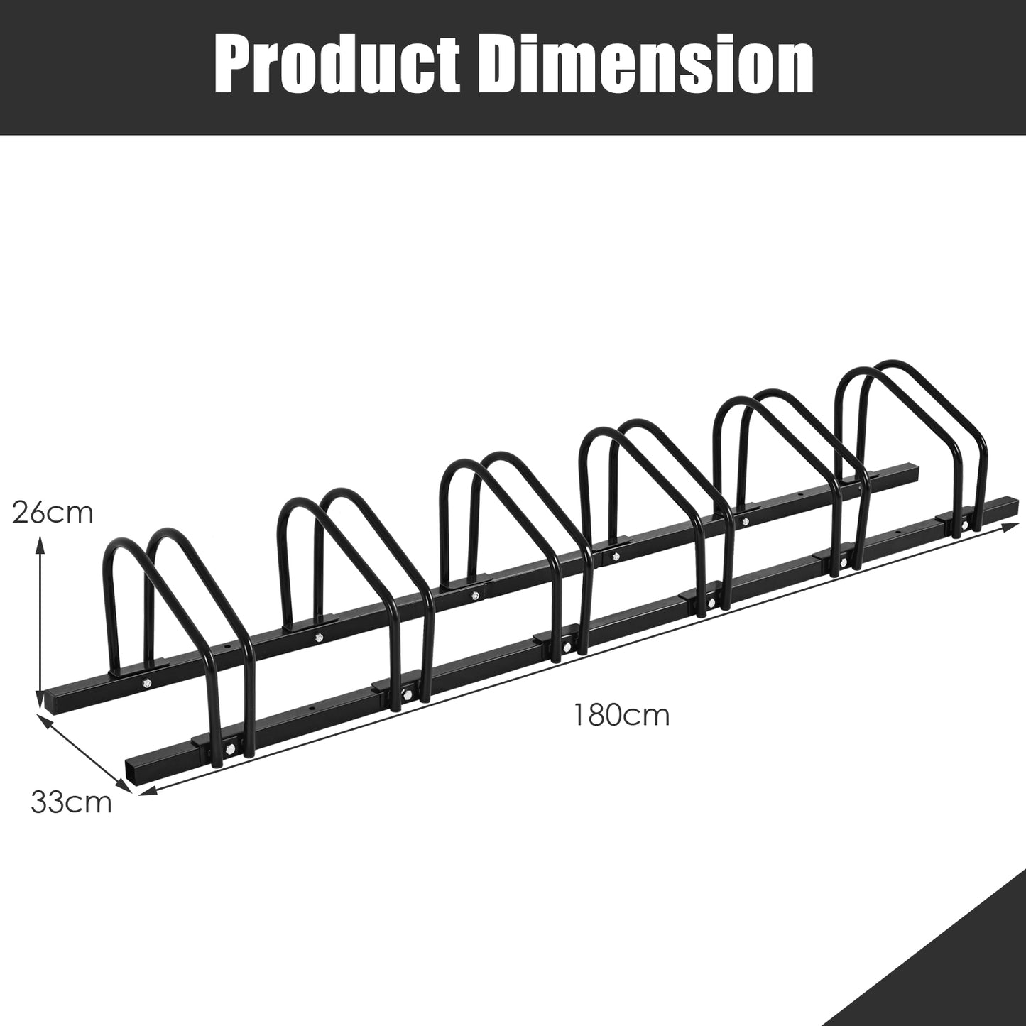 6-Bike Steel Bike Rack for Child BMX Road and Mountain Bikes-Black