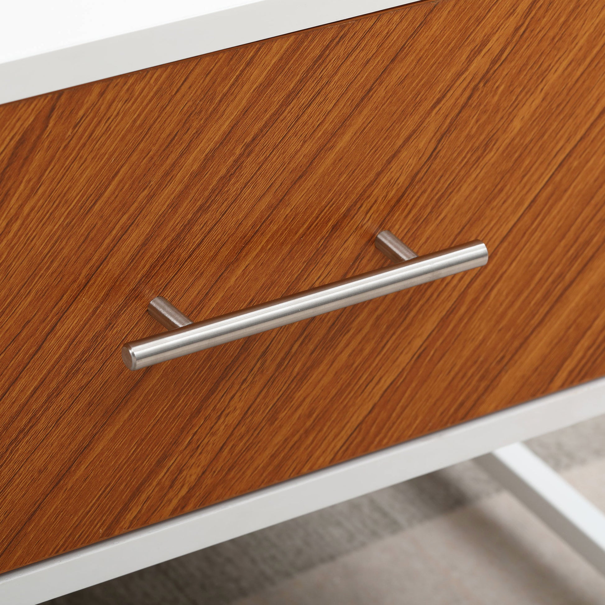 HOMCOM Modern Coffee Table, Rectangular Cocktail Table with Drawers and Open Storage Compartment, Metal Legs for Living Room
