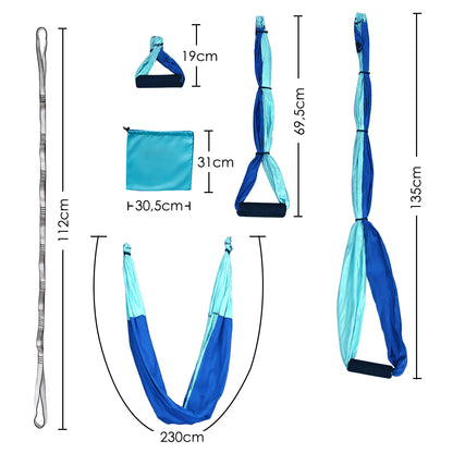 Aerial Yoga Swing with Three Different Lengths of Handle-Dark Blue