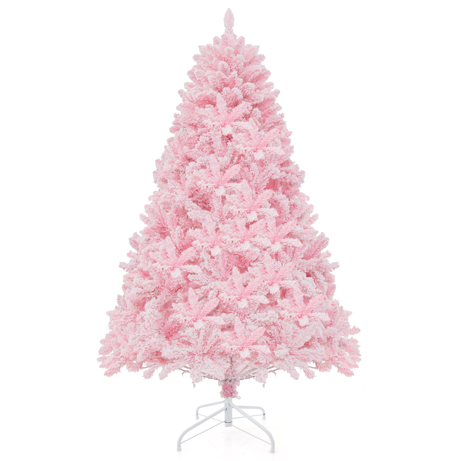 Flocked Artificial Xmas Tree with 808 PVC Branch Tips and 350 LED Lights