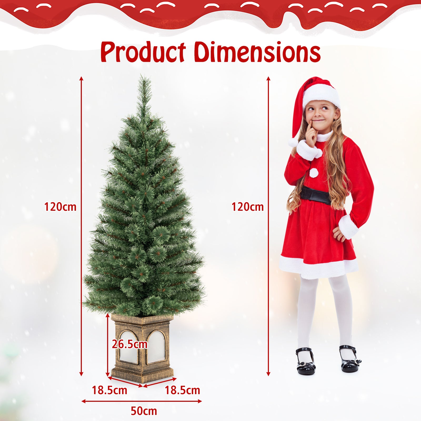 120CM Artificial Xmas Tree with 116 Branch Tips and 100 LED Lights