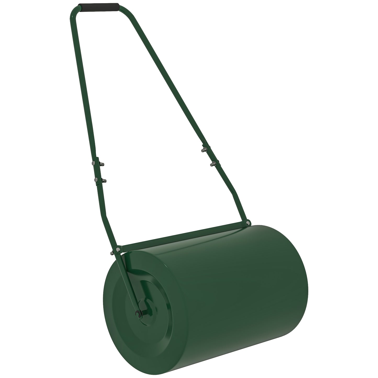 Outsunny 63 L Heavy Duty Water Or Sand Filled ?30cm Garden Steel Lawn Roller Drum - Dark Green