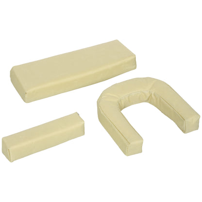 Outsunny Outdoor Folding Sun Lounger Set of 2 with Face Hole, 4 Level Adjustable Backrest Reclining Garden Lounger, Garden Recliner Sunbed with 600 D Oxford Cloth Seat and Pillow for Beach, Beige