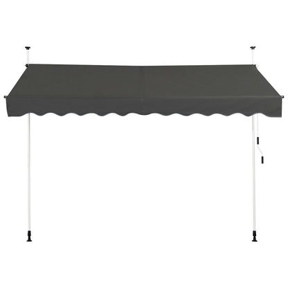 UV-Resistant Waterproof Deck Awning with Manual Crank Handle-Grey