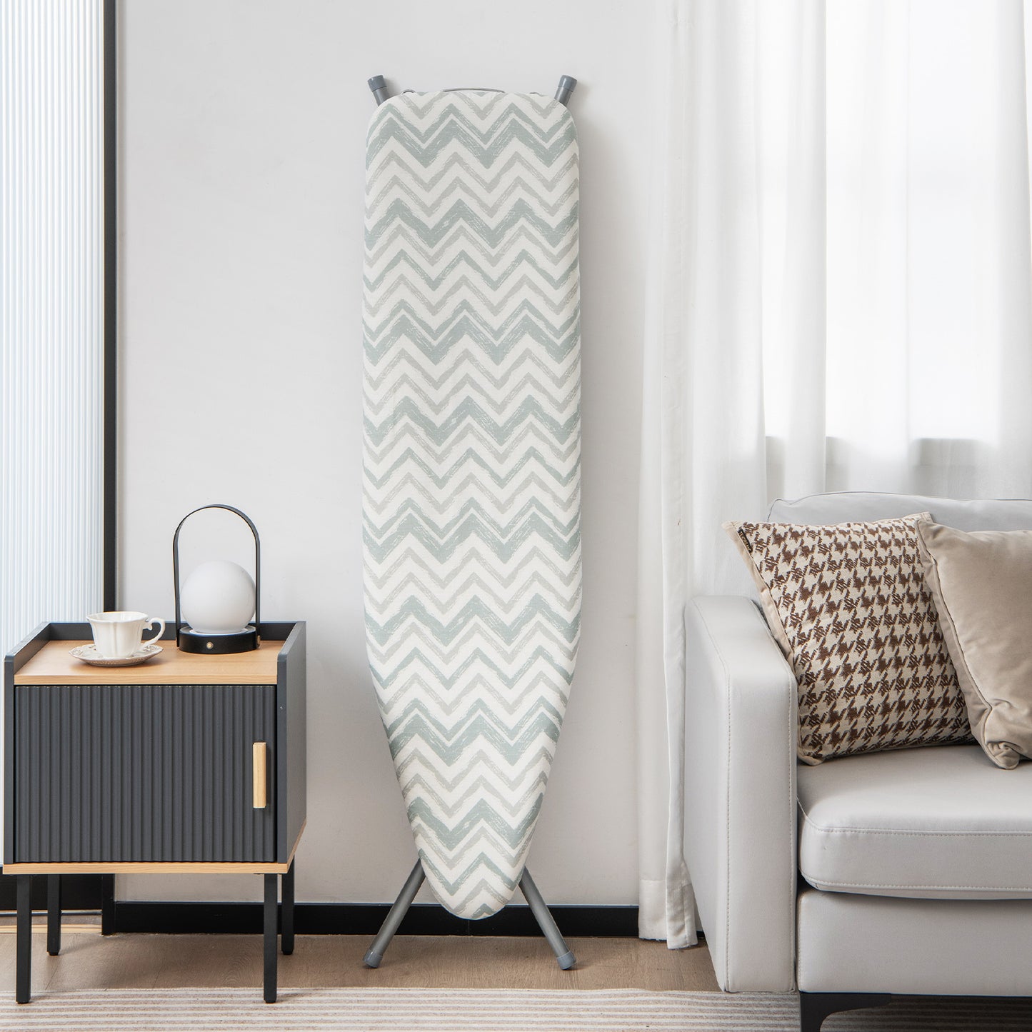 154 x 36cm Folding Ironing Board with Extra Cotton Cover-White