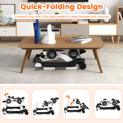 4-in-1 Baby Push Walker with Adjustable Height and Speed-White