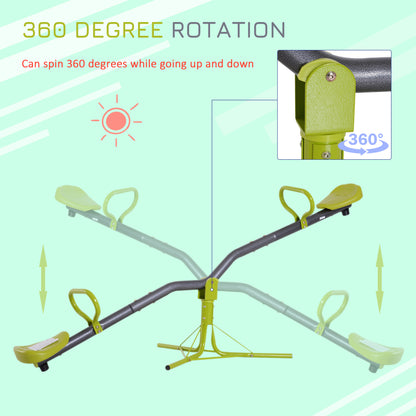 HOMCOM Kids Children 360 Degree Rotating Seesaw Swivel Playground Equipment Garden Outdoor Indoor
