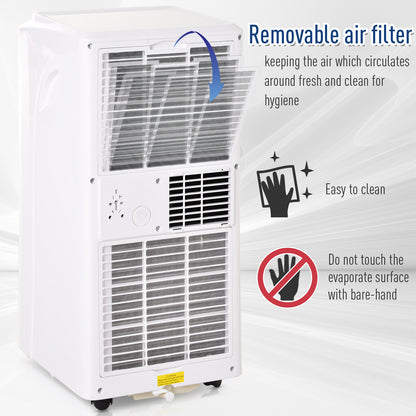 HOMCOM Mobile Air Conditioner with Remote Control, Timer, Cooling Dehumidifying Ventilating, LED Display White - 1003W
