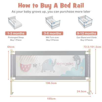 Bed Rail with Double Safety Lock for Toddlers