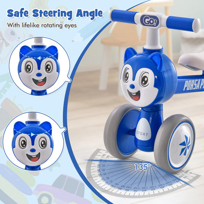 No Pedal Lightweight Infant 4 Wheels Baby Bicycle-Blue