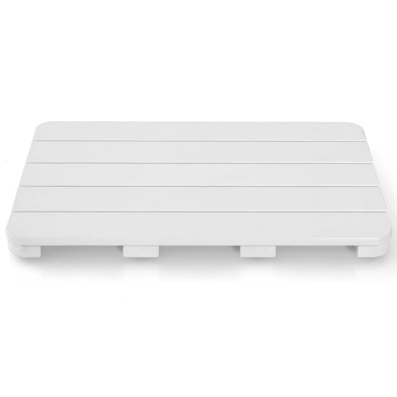 55 x 34 cm Bath Mat for Shower with Non Slip Foot Pads-White