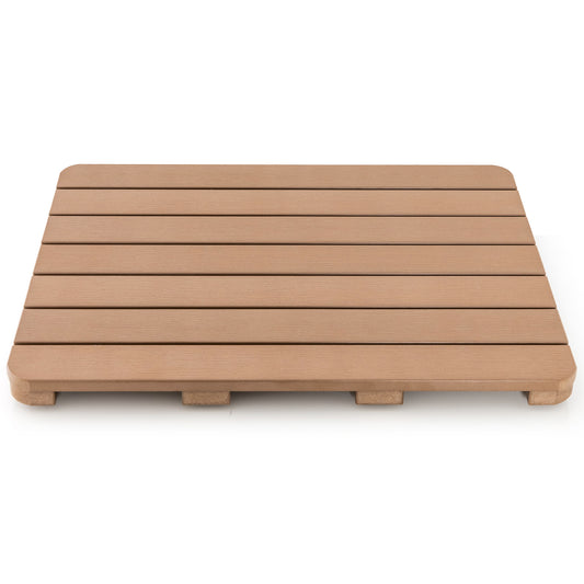 55 x 34 cm Bath Mat for Shower with Non Slip Foot Pads-Brown
