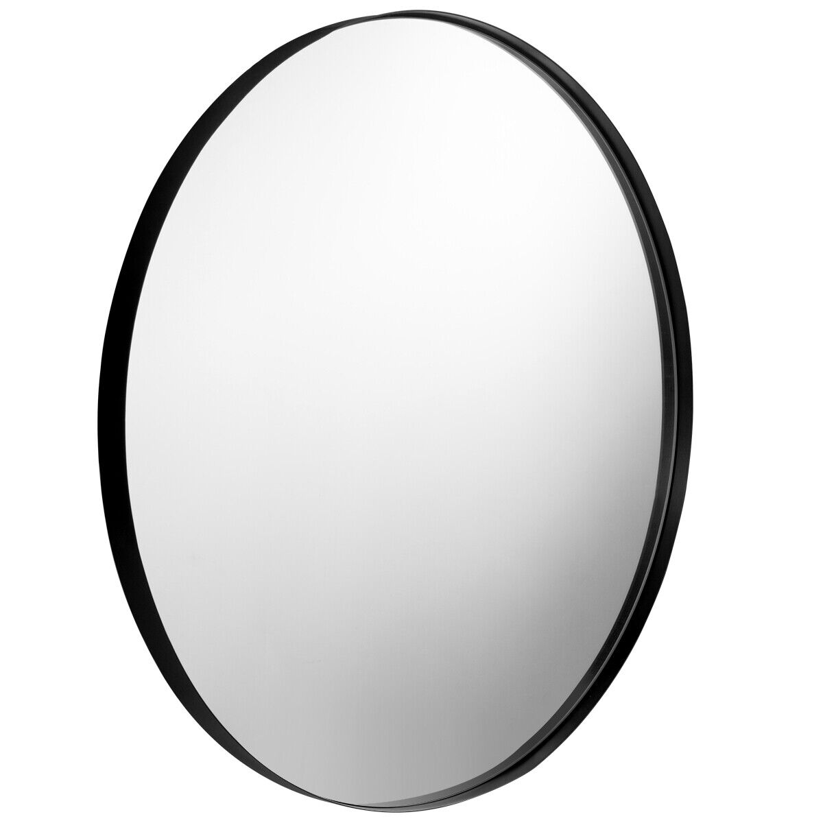 70cm Modern Metal Circle Hanging Mirror-Black