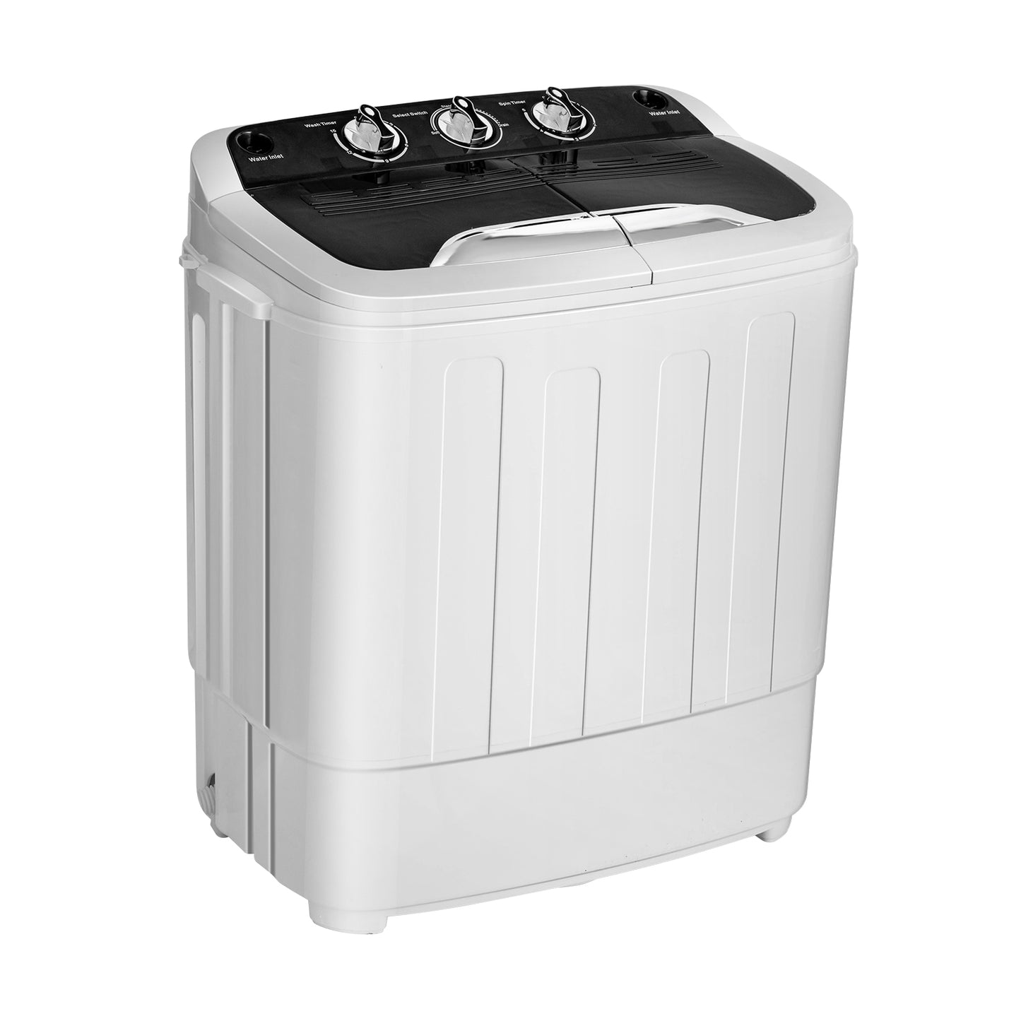 Semi-Automatic Twin Tub Wash Machine with Built-In Drain Pump-Black