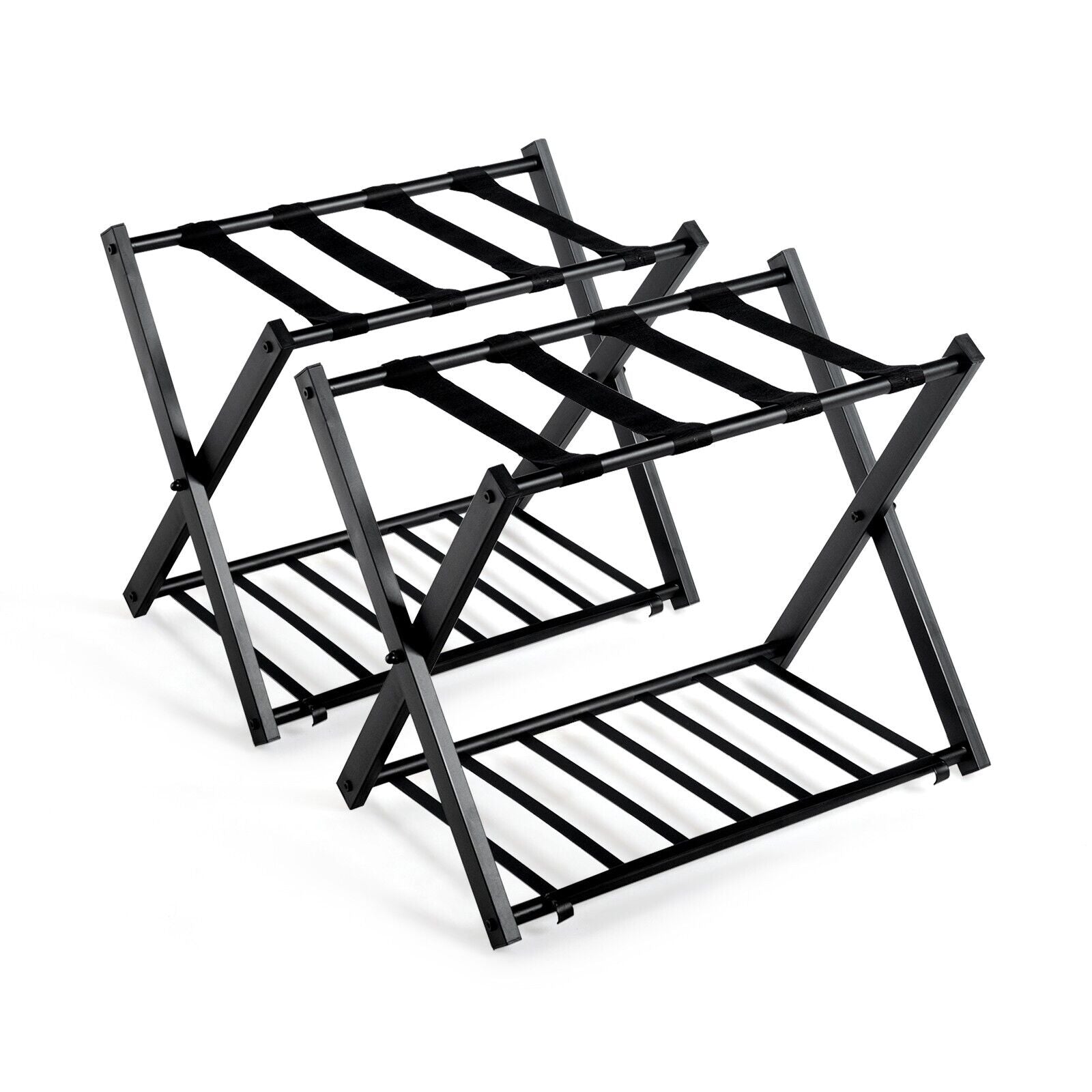 2 Piceces 2-Tiers Folding Luggage Rack Set
