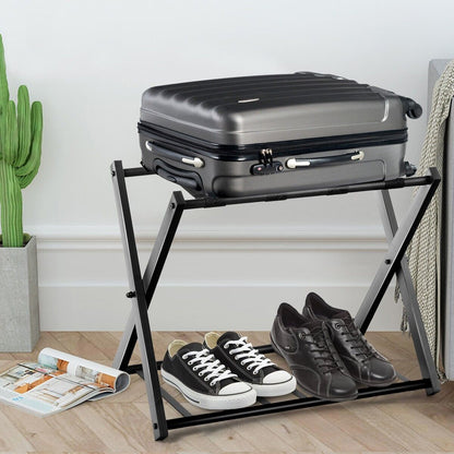 2 Piceces 2-Tiers Folding Luggage Rack Set